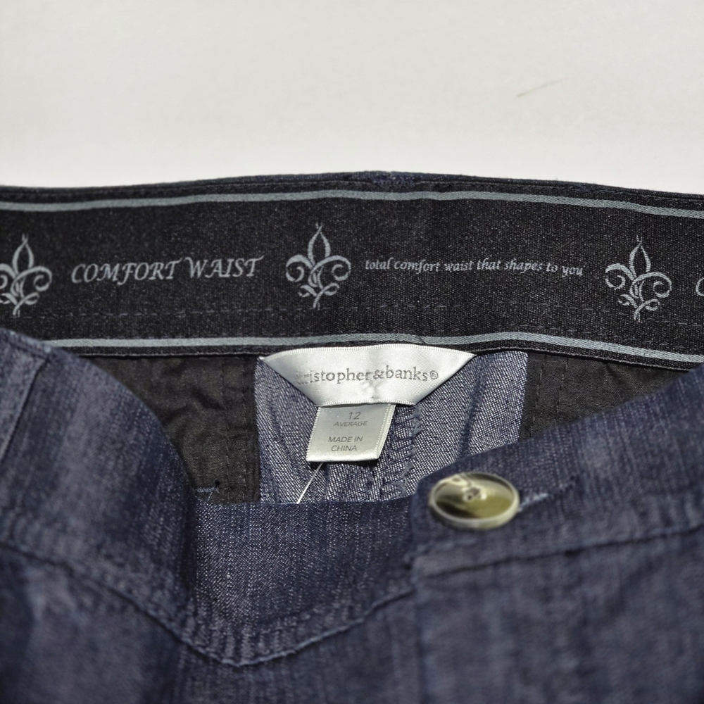 NWT Christopher & Banks Womens 12 Dark Blue Denim Pants Signature Comfort - Picture 4 of 12
